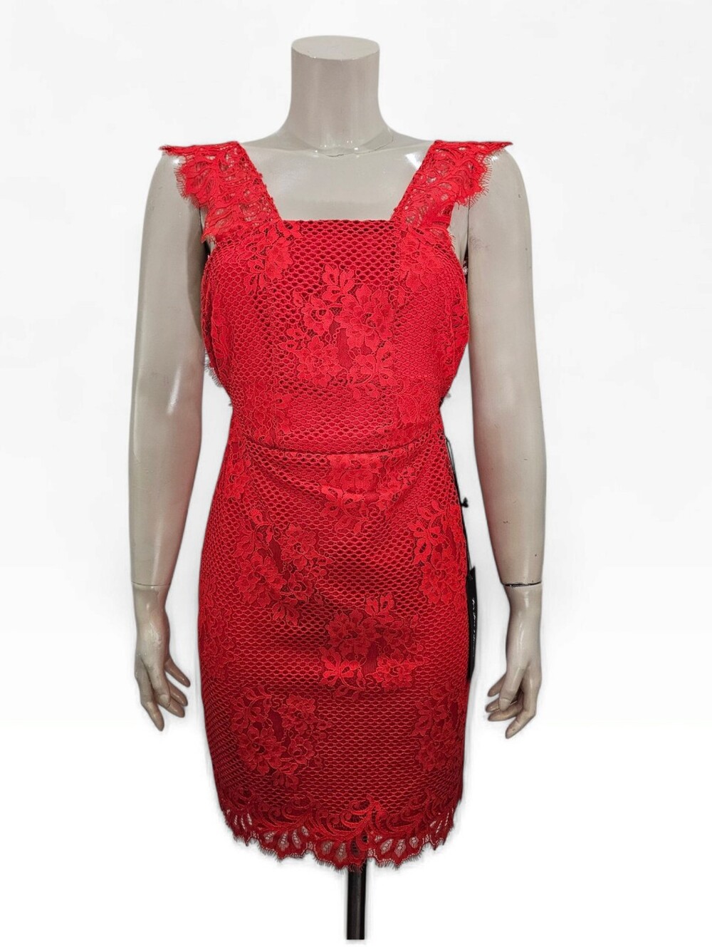 Nwt FOR LOVE & LEMONS Tiki Red Lace Open Back Mini Dress S